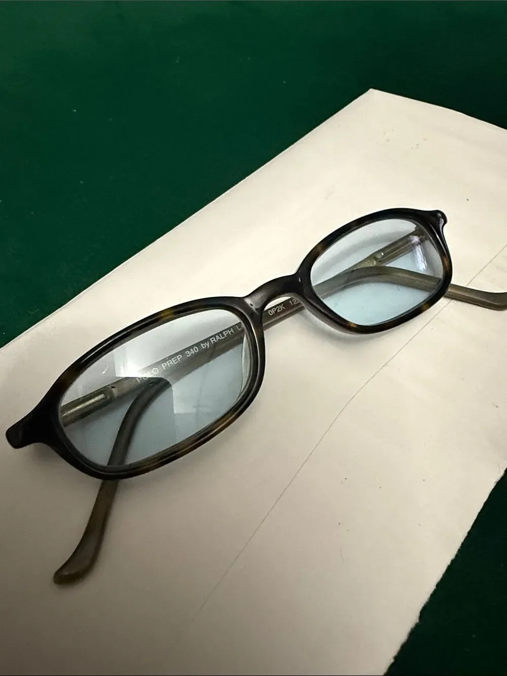 Ralph Lauren KIDS Brown Tortoiseshell Oval Glasses Blue Tint - Vintage Eyewear